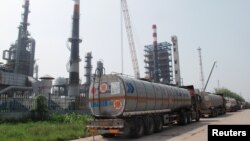 Нафтаперапрацоўчы завод нафтахімічнай групы «Шаньдун Хайю» ў Кітаі, архіўнае фота