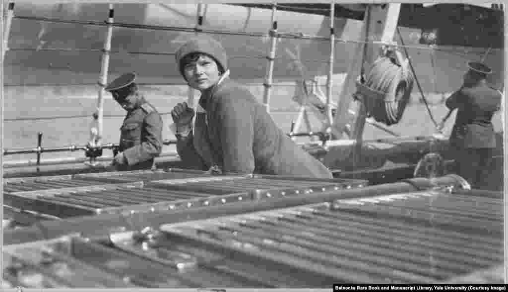 Tatyana Romanov aboard the Standart. Tatyana was described by an associate as a "poetical creature, always yearning for the ideal, and dreaming of great friendships which might be hers."