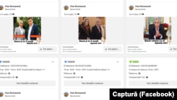 Pe zeci de pagini de Facebook sunt postate reclame în care apare chipul lui Călin Georgescu, însoțit de mesaje electorale.