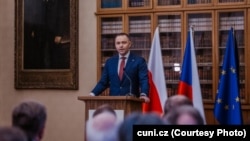 Караль Наўроцкі ў Карлавым унівэрсытэце ў Празе