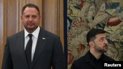 Украина президенти Владимир Зеленский жана анын жакын санаалашы, администрация жетекчиси Андрей Ермак