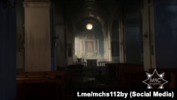 Касьцёл у Сапоцкіне пасьля пажару