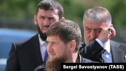 Адам Делимханов (справа), Рамзан Кадыров и Магомед Даудов