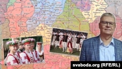 Фотакаляж, Алег Латышонак (справа).