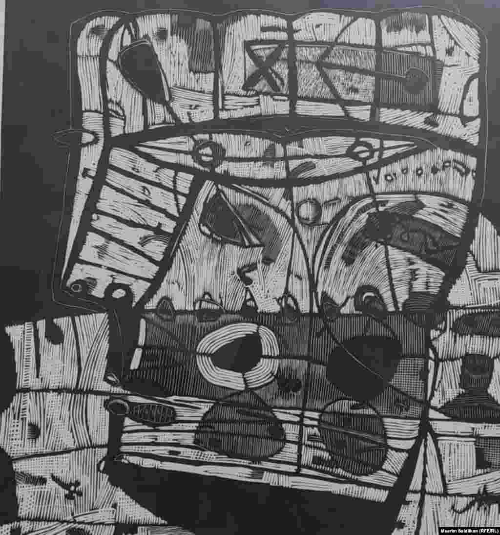 А. Р.Терегуловдун "Менин атым- 17"аттуу эмгеги,  Линогравюра, 2013