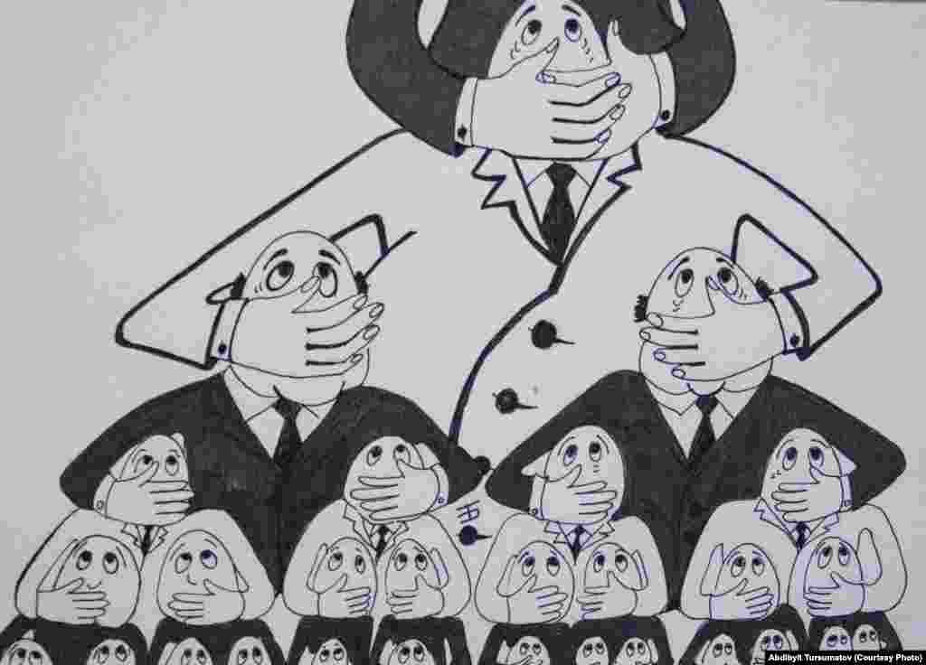 Абдибайит Турсуматовдун дагы бир "Кызматтык этика" аттуу карикатурасы.&nbsp;