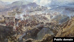 Ахульго эвла оьрсийн эскарша схьайаккхар. Сурт диллинарг ву Франц Рубо (1888)