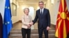 Predsednica Evropske komisije Ursula fon der Lajen i premijer Severne Makedonije Hristijan Mickovski, 15. oktobar 2025, Skoplje.