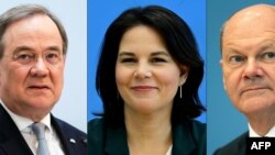 Kandidati za novog nemačkog kancelara: Armin Lašet iz demohrišćana, Analena Berbok iz Zelnih i Olaf Šolc iz Socijaldemokratske partije.