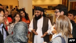 Taliban spokesman Suhhail Shaheen at Afghan peace talks in Doha last July.