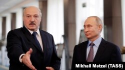 Аляксандар Лукашэнка і Ўладзімер Пуцін, здымак 15 лютага