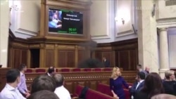 У зал Верховної Ради кинули димову шашку (відео)