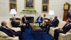 دیدار جو بایدن رئیس جمهوری ایالات متحده امریکا با رئیس جمهور و رئیس شورای عالی مصالحه ملی افغانستان در قصر سفید.